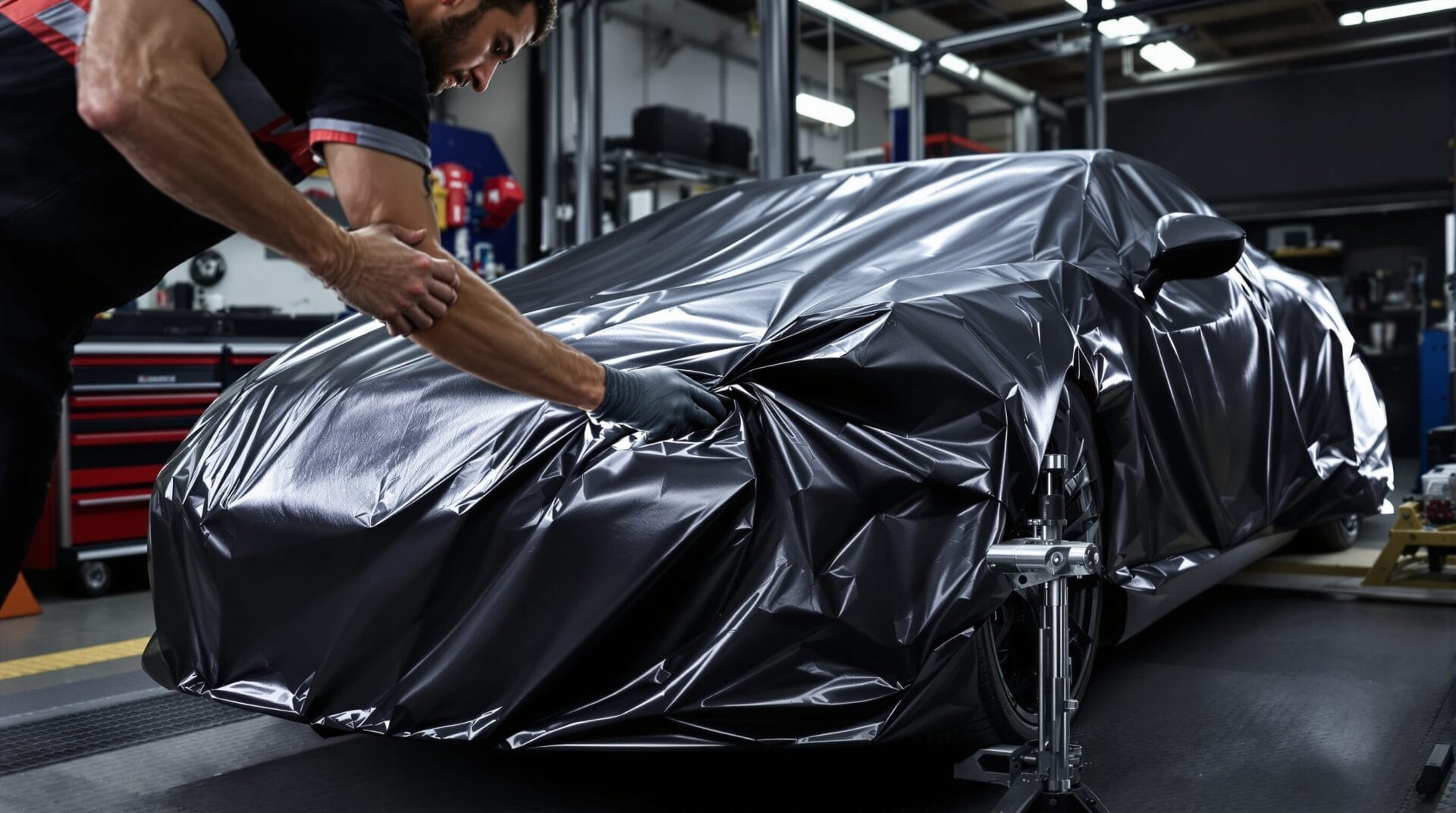 pose covering voiture